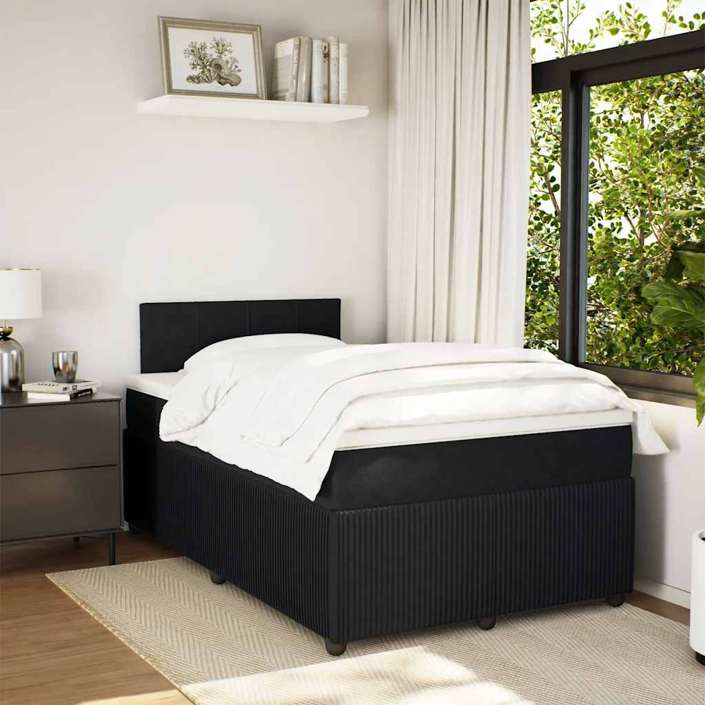 Sommier à lattes de lit avec matelas noir 120x190 cm velours - XIOS
