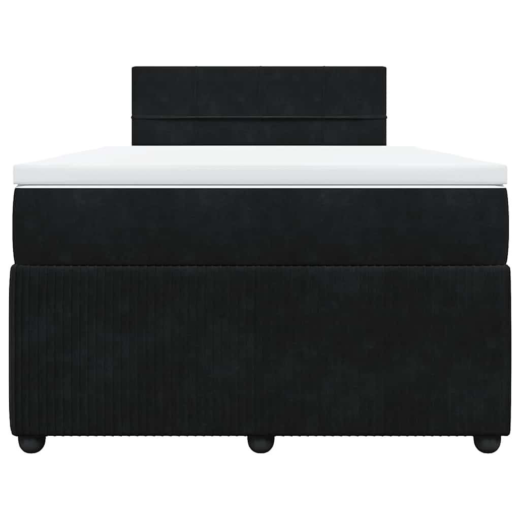 Sommier à lattes de lit avec matelas noir 120x190 cm velours - XIOS