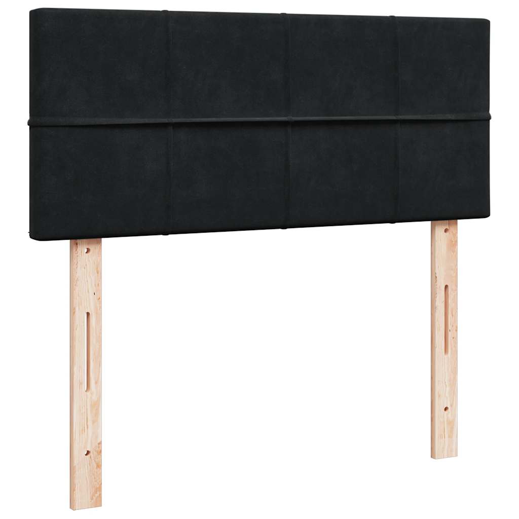 Sommier à lattes de lit avec matelas noir 120x190 cm velours - XIOS