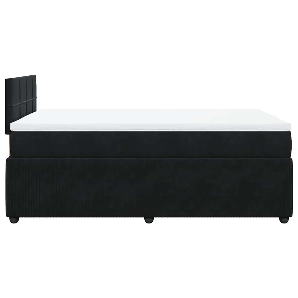 Sommier à lattes de lit avec matelas noir 120x190 cm velours - XIOS