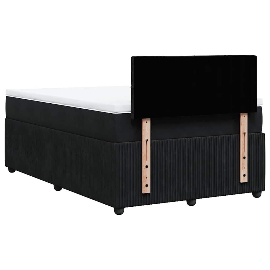 Sommier à lattes de lit avec matelas noir 120x190 cm velours - XIOS
