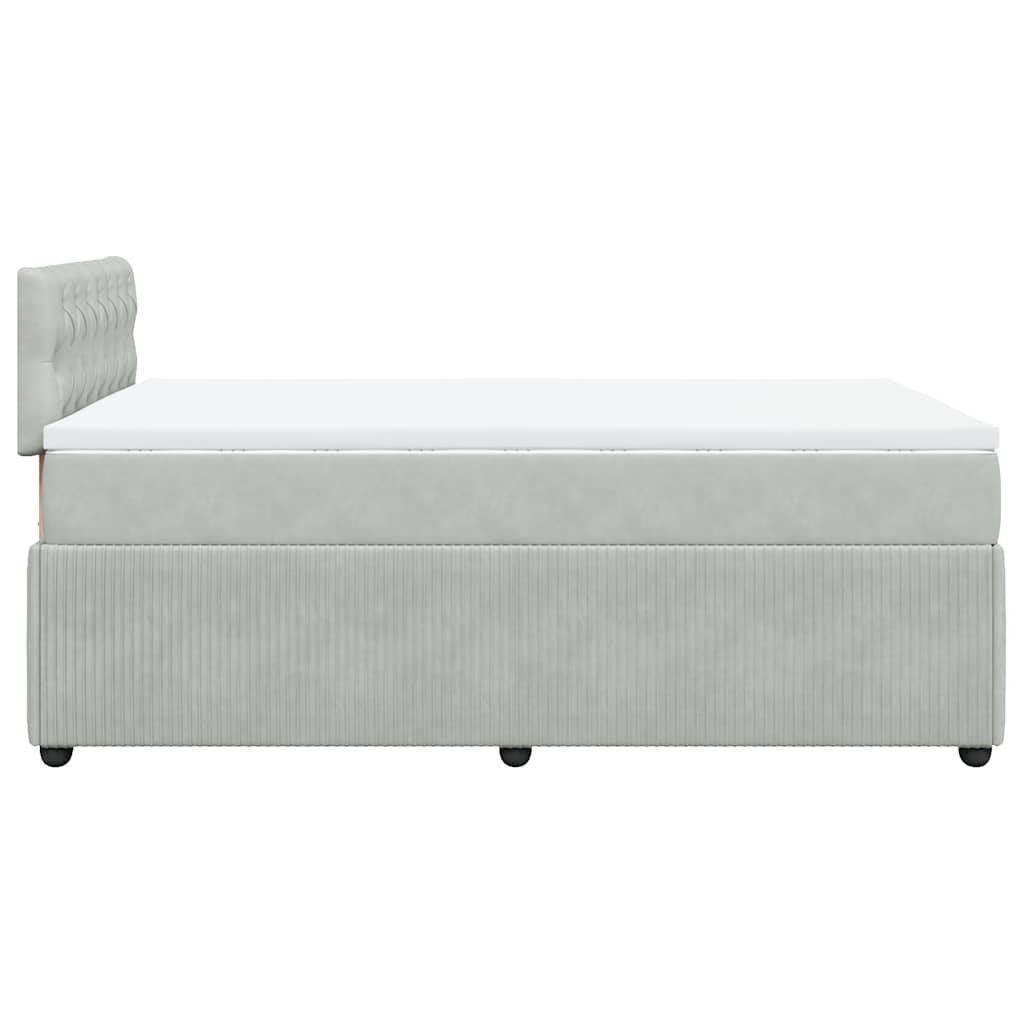 Sommier à lattes de lit et matelas gris clair 120x190cm velours - XIOS