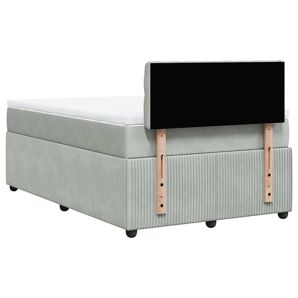Sommier à lattes de lit et matelas gris clair 120x190cm velours - XIOS