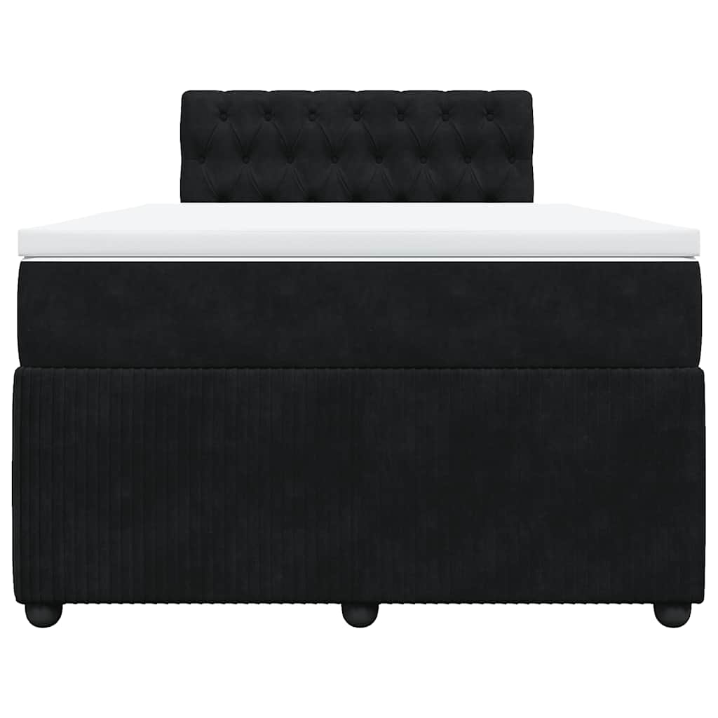 Sommier à lattes de lit avec matelas noir 120x190 cm velours - XIOS