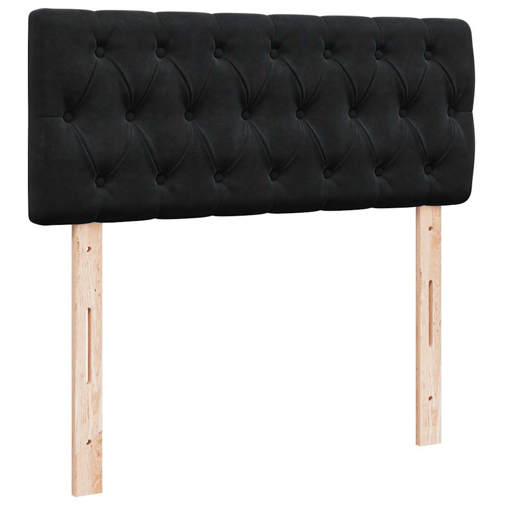 Sommier à lattes de lit avec matelas noir 120x190 cm velours - XIOS