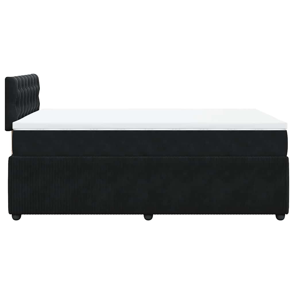 Sommier à lattes de lit avec matelas noir 120x190 cm velours - XIOS
