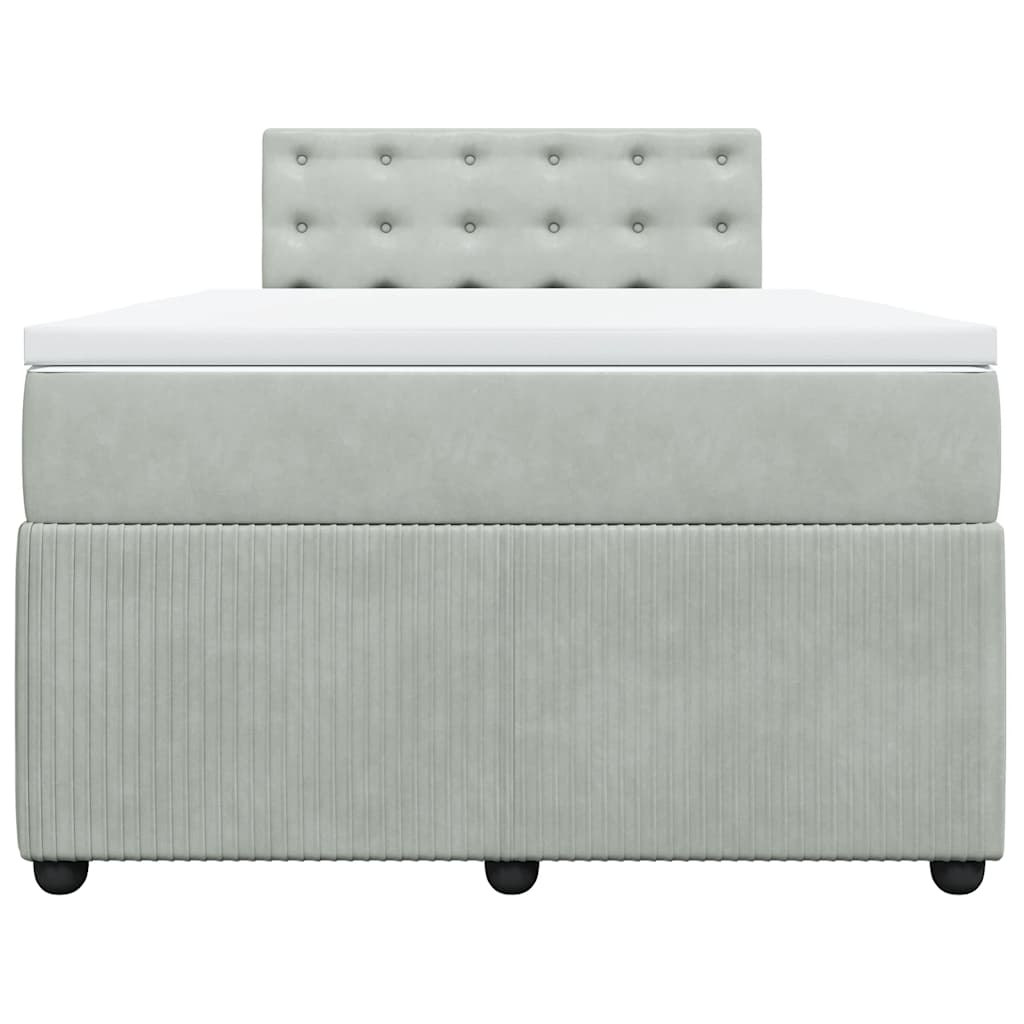 Sommier à lattes de lit et matelas gris clair 120x190cm velours - XIOS