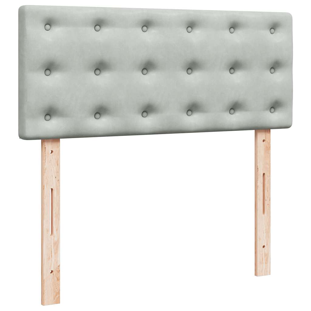 Sommier à lattes de lit et matelas gris clair 120x190cm velours - XIOS
