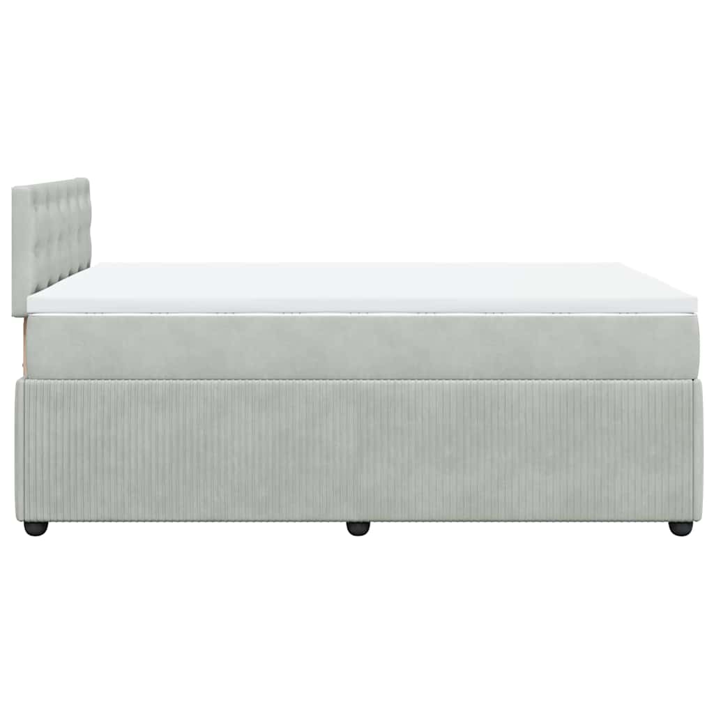 Sommier à lattes de lit et matelas gris clair 120x190cm velours - XIOS