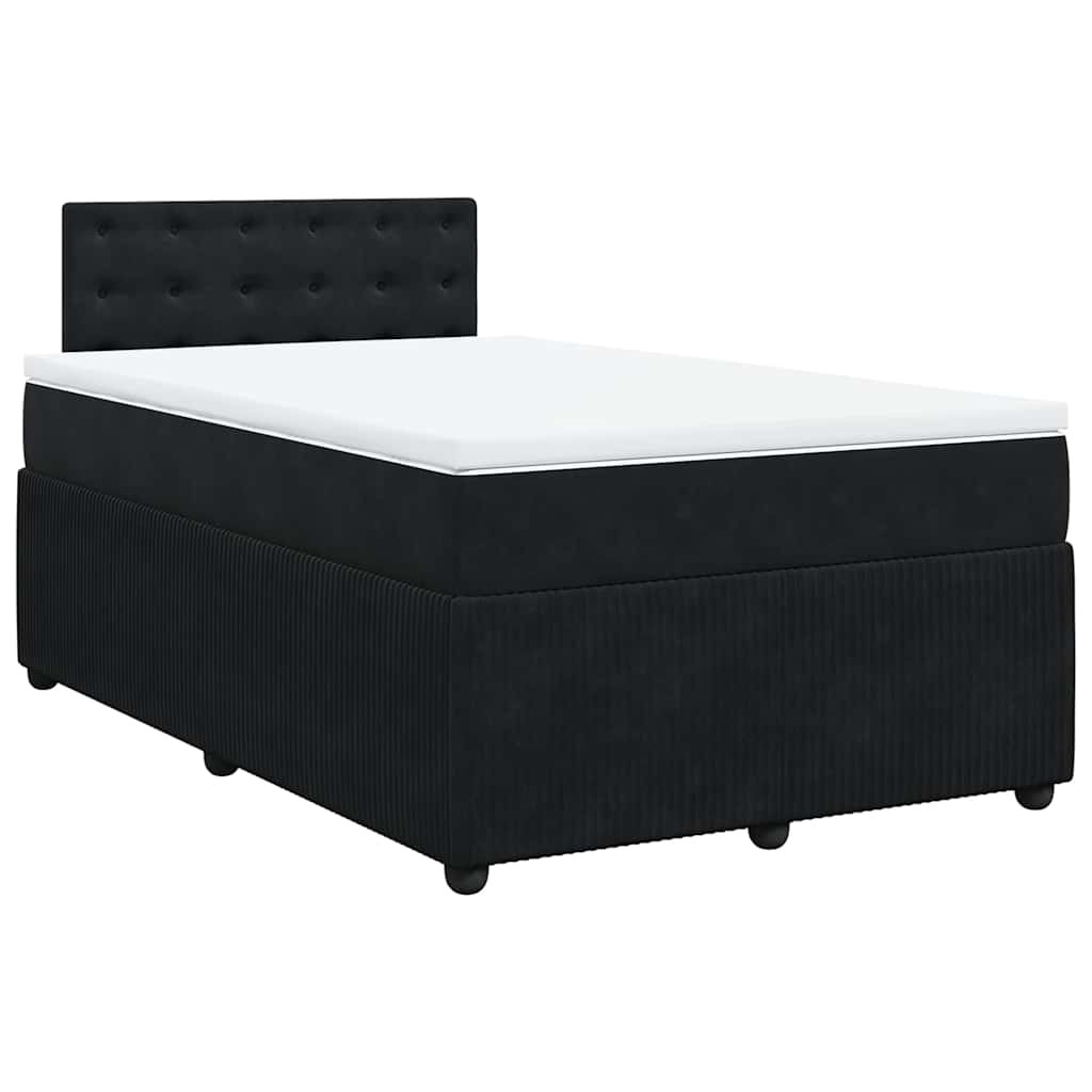 Sommier à lattes de lit avec matelas noir 120x190 cm velours - XIOS