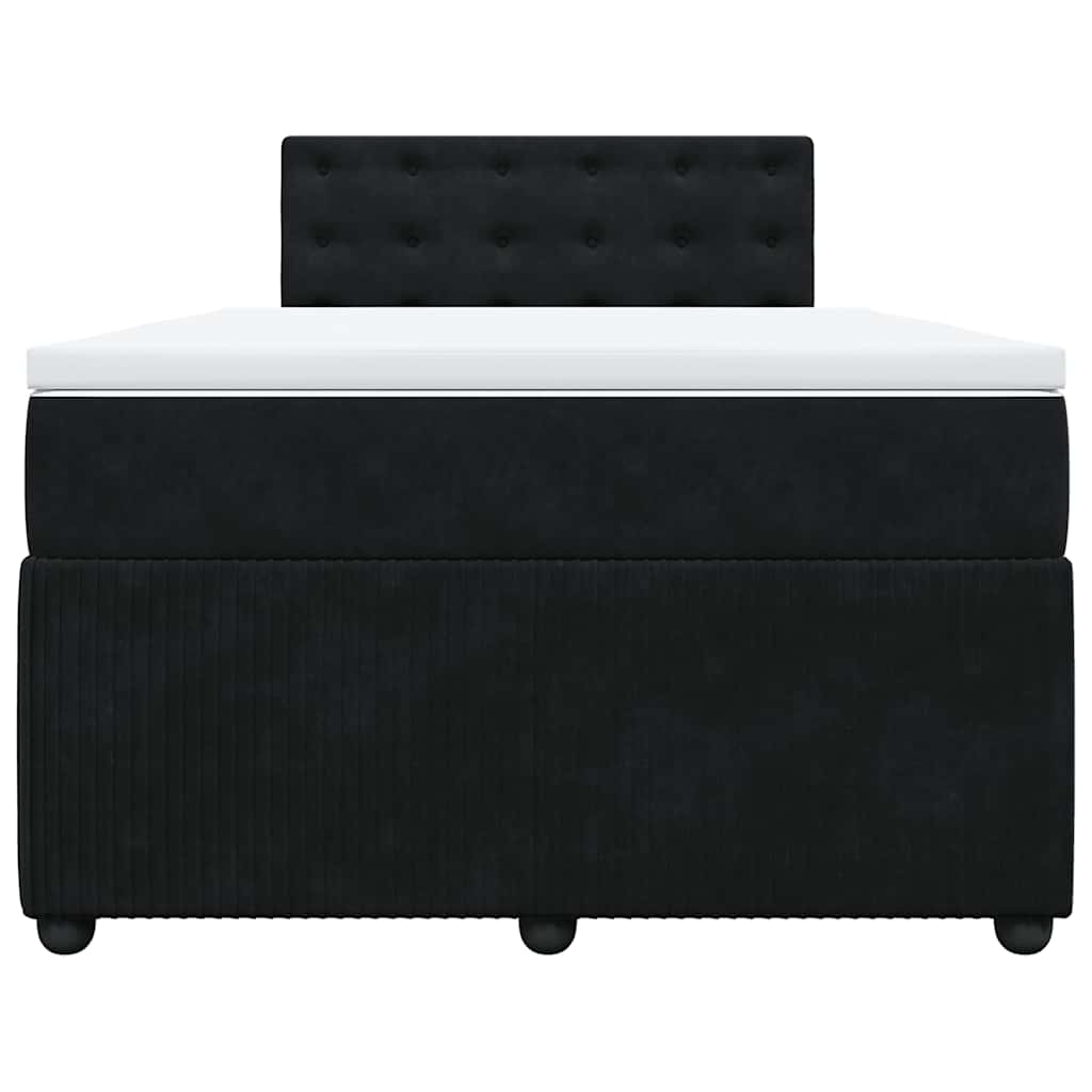 Sommier à lattes de lit avec matelas noir 120x190 cm velours - XIOS