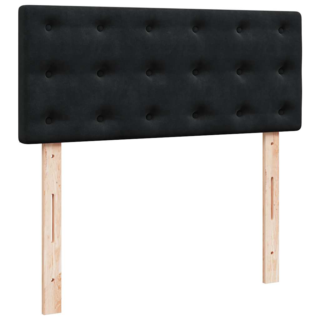 Sommier à lattes de lit avec matelas noir 120x190 cm velours - XIOS