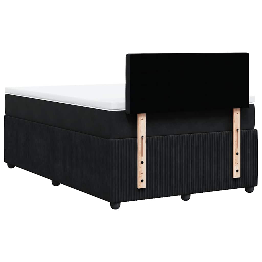 Sommier à lattes de lit avec matelas noir 120x190 cm velours - XIOS