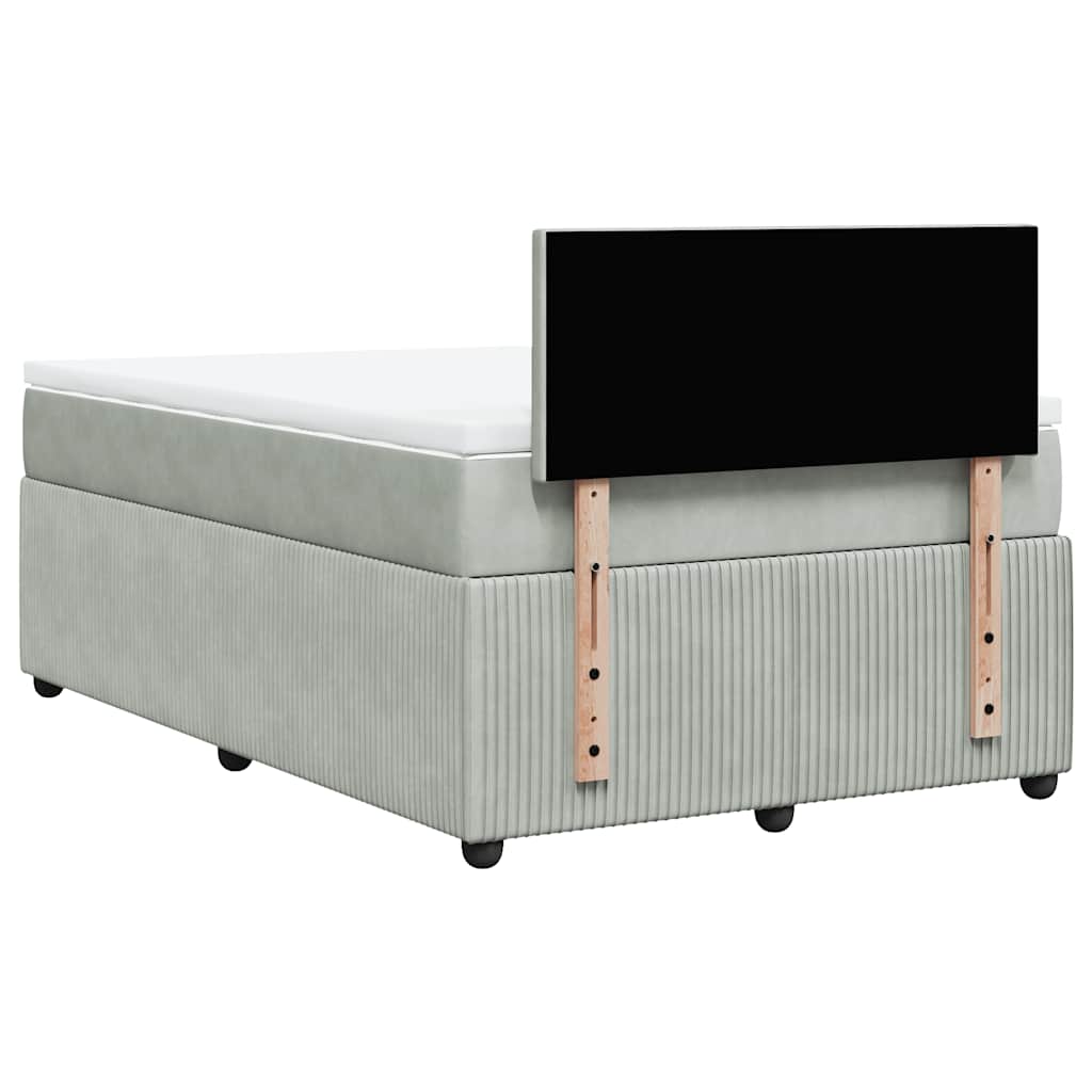 Sommier à lattes de lit et matelas Gris clair 120x200cm Velours - XIOS