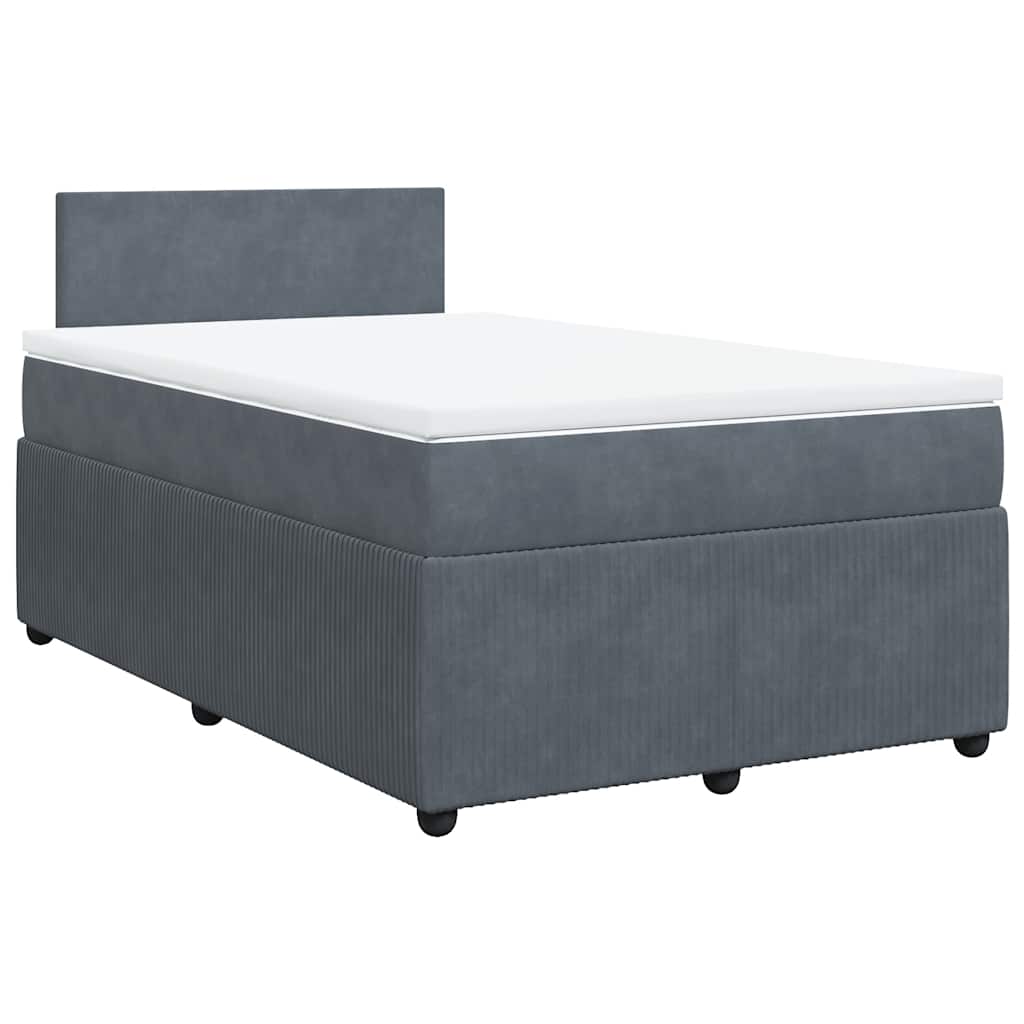 Sommier à lattes de lit et matelas Gris foncé 120x200cm Velours - XIOS