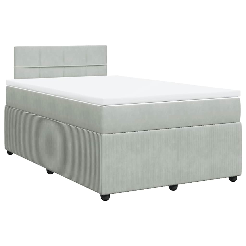 Sommier à lattes de lit et matelas Gris clair 120x200cm Velours - XIOS