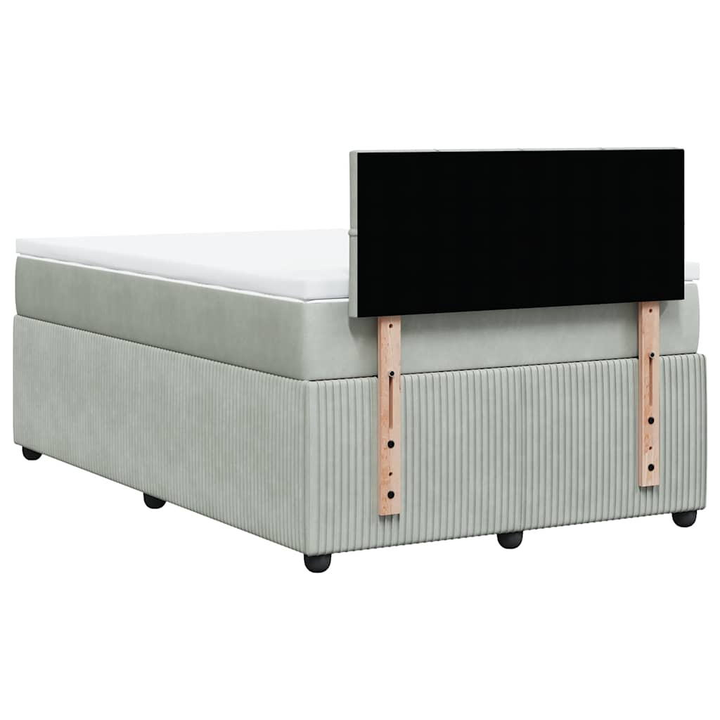 Sommier à lattes de lit et matelas Gris clair 120x200cm Velours - XIOS
