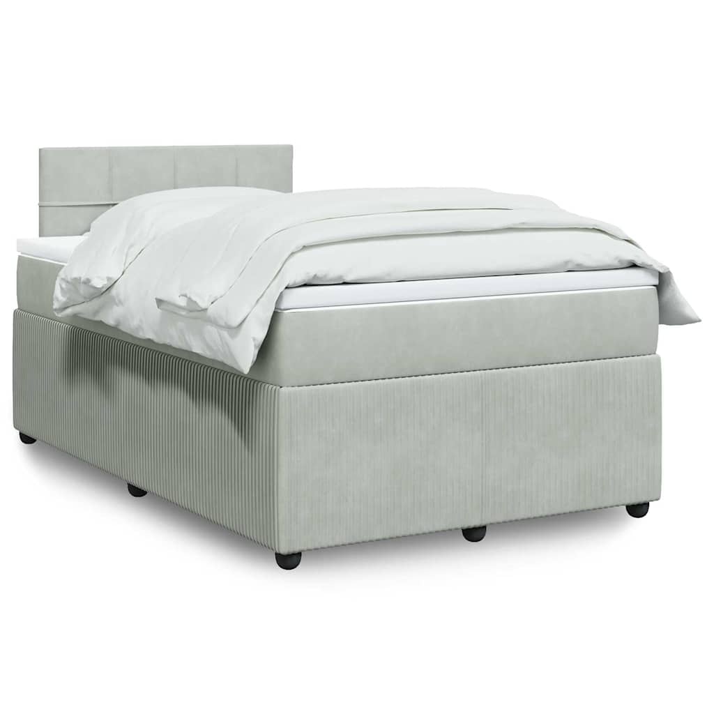 Sommier à lattes de lit et matelas Gris clair 120x200cm Velours - XIOS