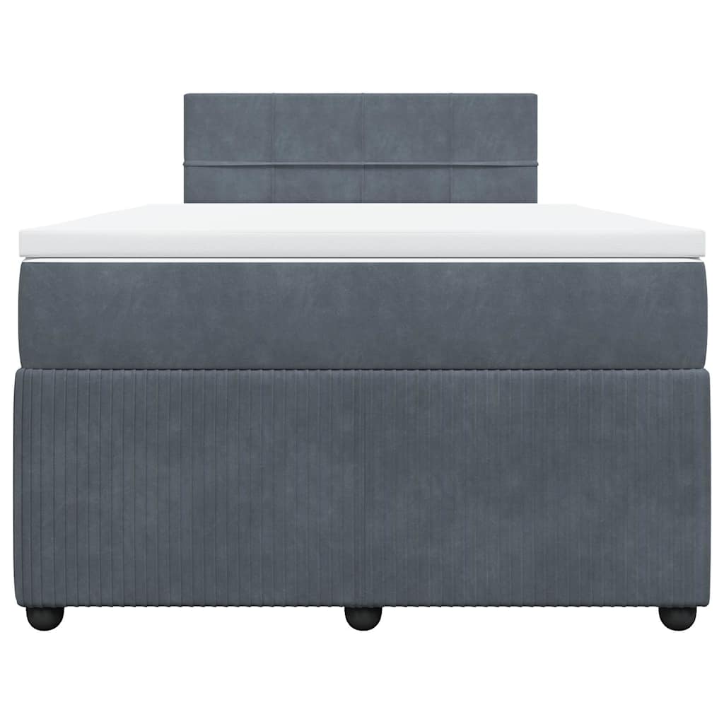 Sommier à lattes de lit et matelas Gris foncé 120x200cm Velours - XIOS