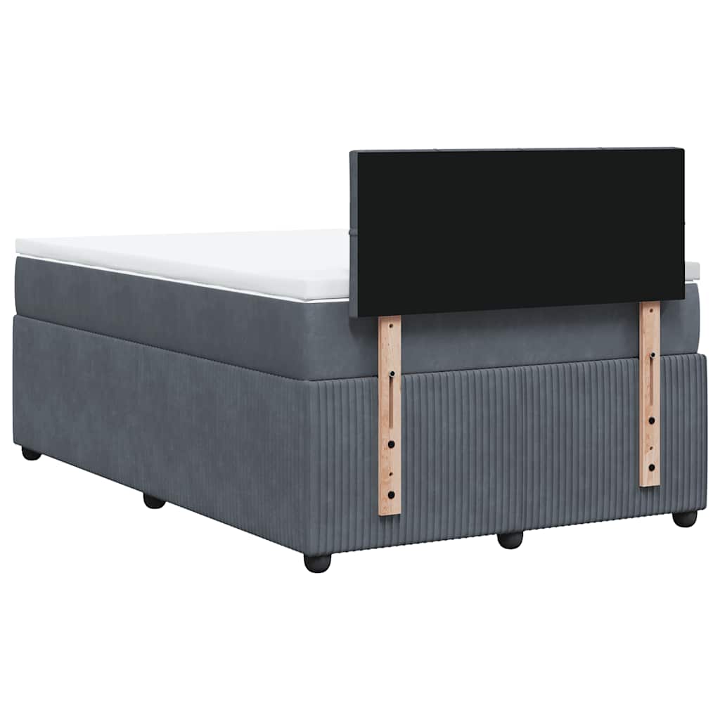 Sommier à lattes de lit et matelas Gris foncé 120x200cm Velours - XIOS