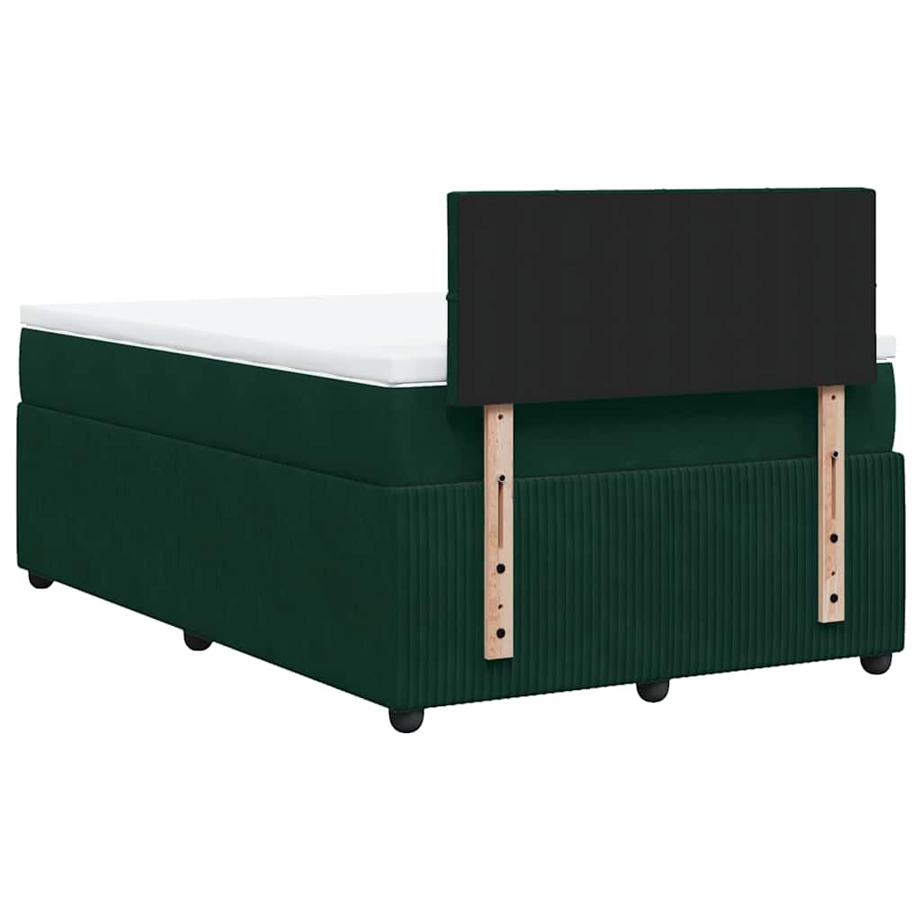 Sommier à lattes de lit et matelas Vert foncé 120x200cm Velours
