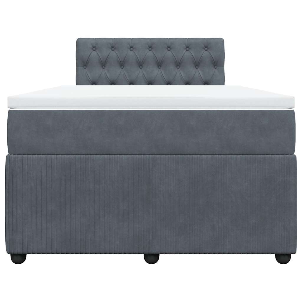 Sommier à lattes de lit et matelas Gris foncé 120x200cm Velours - XIOS