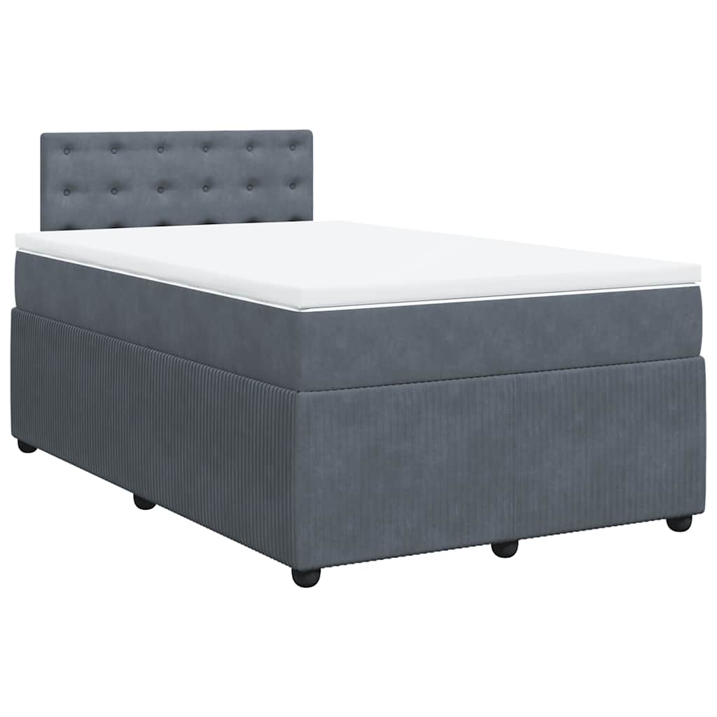 Sommier à lattes de lit et matelas Gris foncé 120x200cm Velours - XIOS