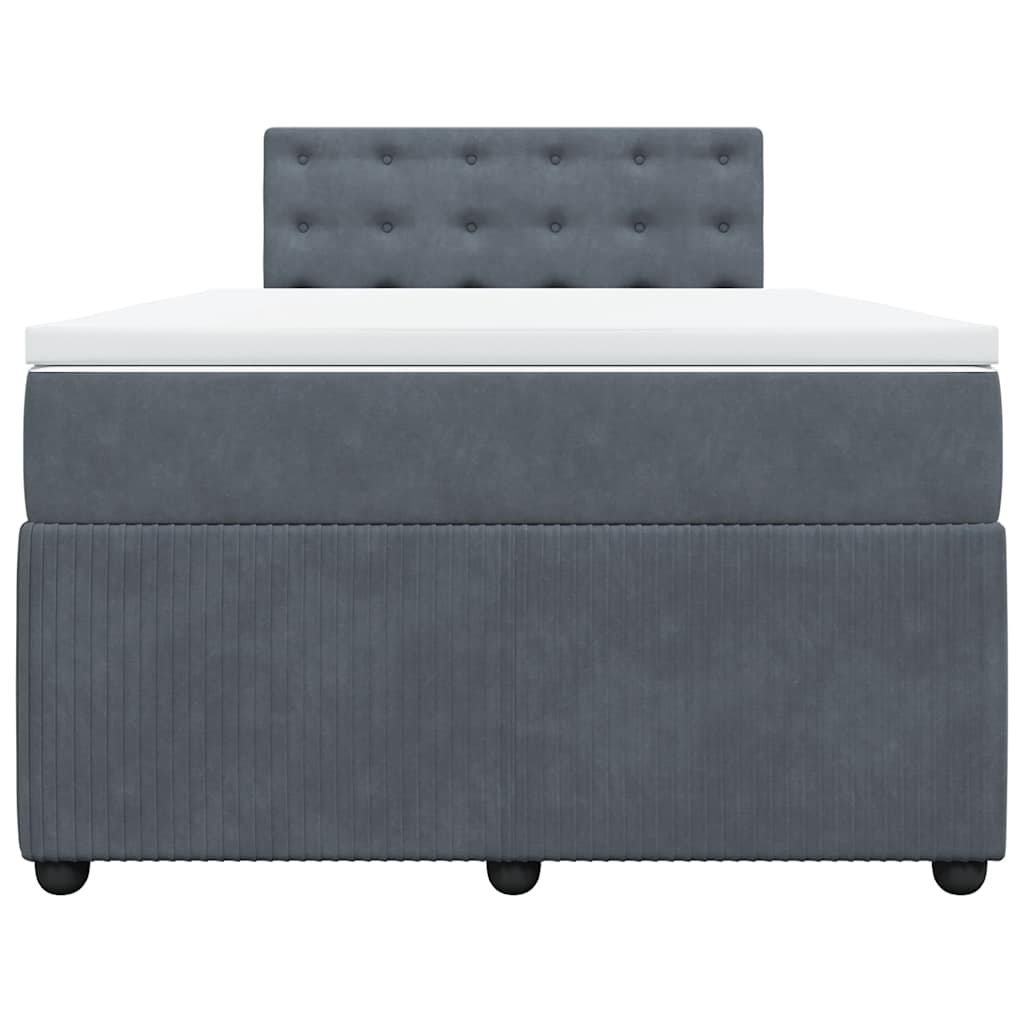 Sommier à lattes de lit et matelas Gris foncé 120x200cm Velours - XIOS