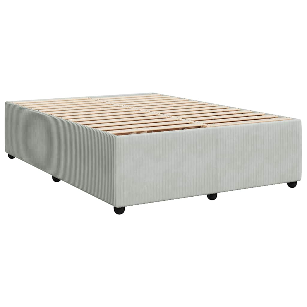 Sommier à lattes de lit et matelas Gris clair 140x190cm Velours - XIOS
