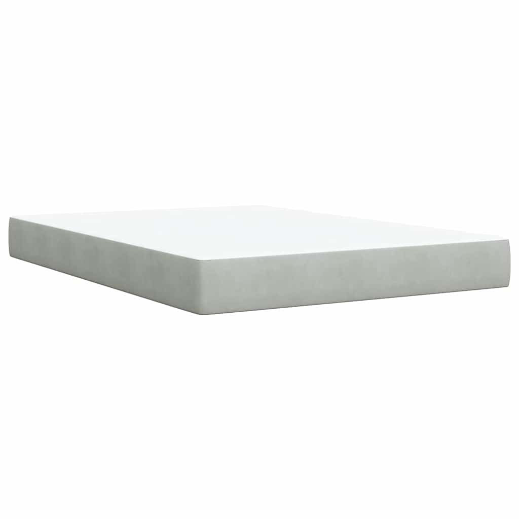 Sommier à lattes de lit et matelas Gris clair 140x190cm Velours - XIOS