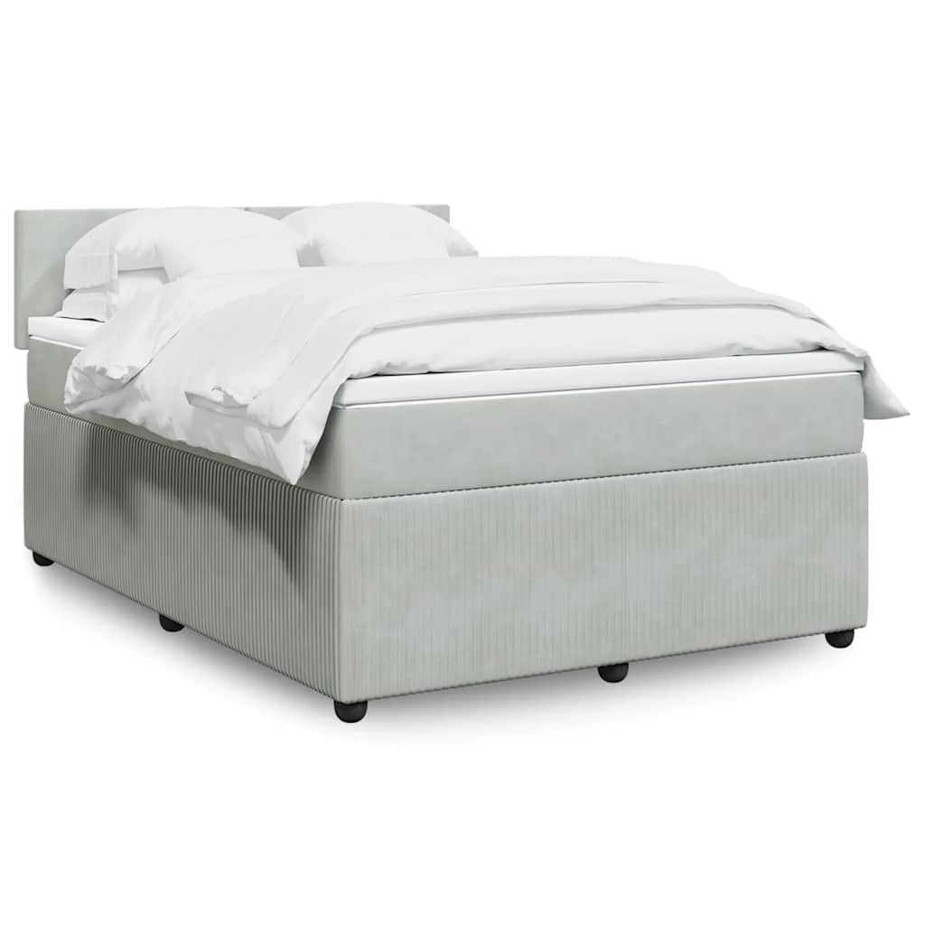 Sommier à lattes de lit et matelas Gris clair 140x190cm Velours - XIOS