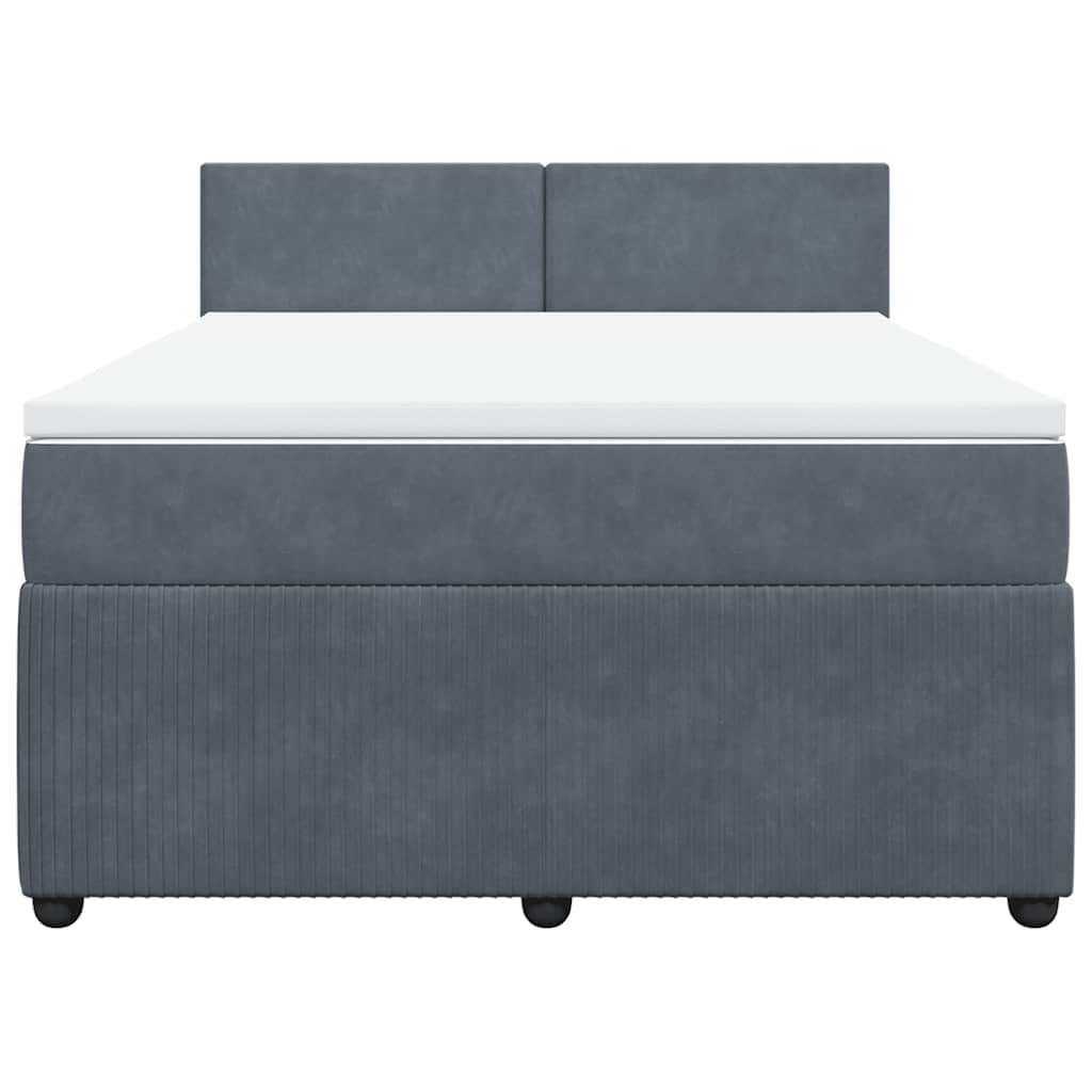 Sommier à lattes de lit et matelas Gris foncé 140x190cm Velours - XIOS