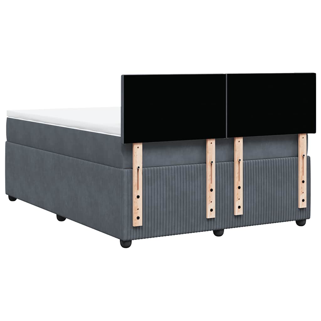 Sommier à lattes de lit et matelas Gris foncé 140x190cm Velours - XIOS
