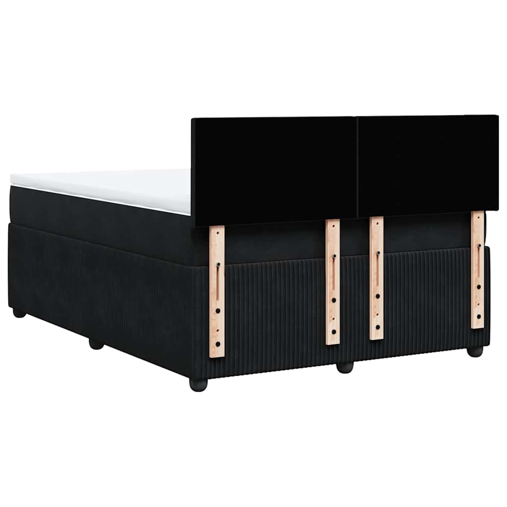 Sommier à lattes de lit avec matelas Noir 140x190 cm Velours - XIOS