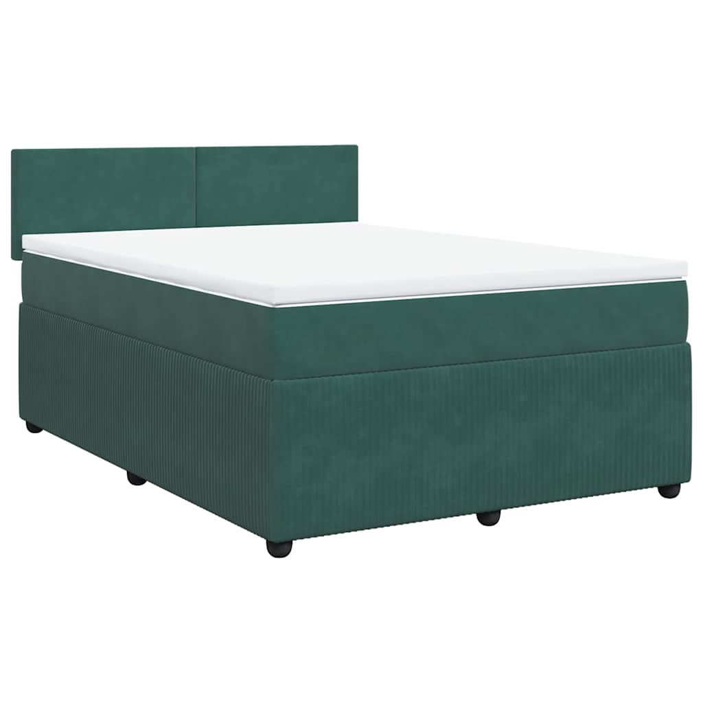 Sommier à lattes de lit et matelas Vert foncé 140x190cm Velours - XIOS