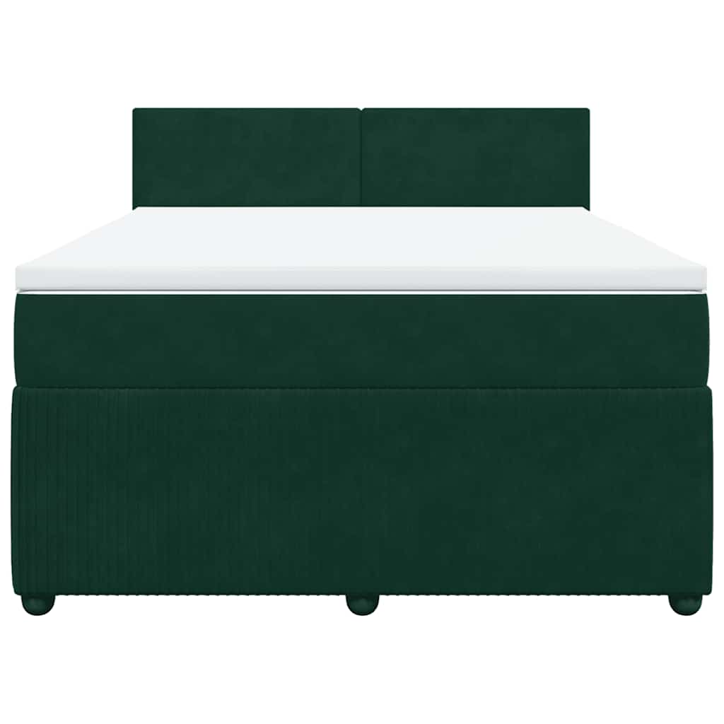 Sommier à lattes de lit et matelas Vert foncé 140x190cm Velours - XIOS