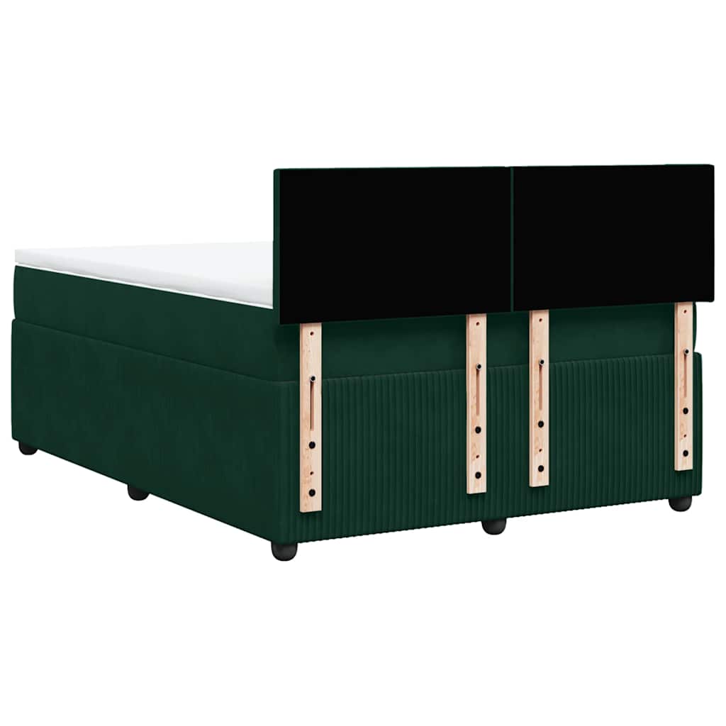 Sommier à lattes de lit et matelas Vert foncé 140x190cm Velours - XIOS