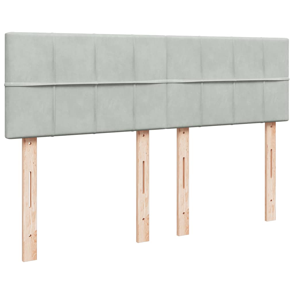 Sommier à lattes de lit et matelas Gris clair 140x190cm Velours - XIOS