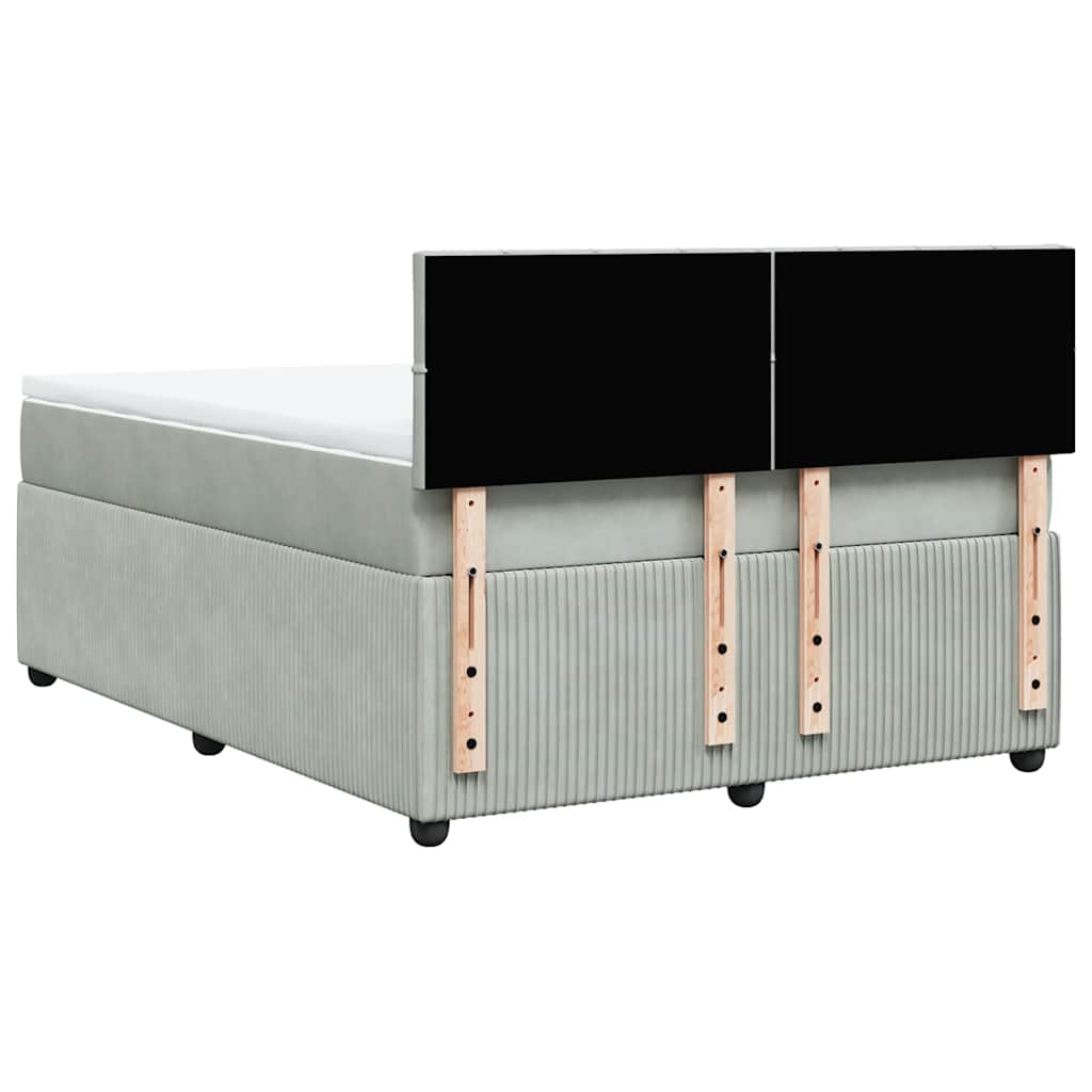 Sommier à lattes de lit et matelas Gris clair 140x190cm Velours - XIOS