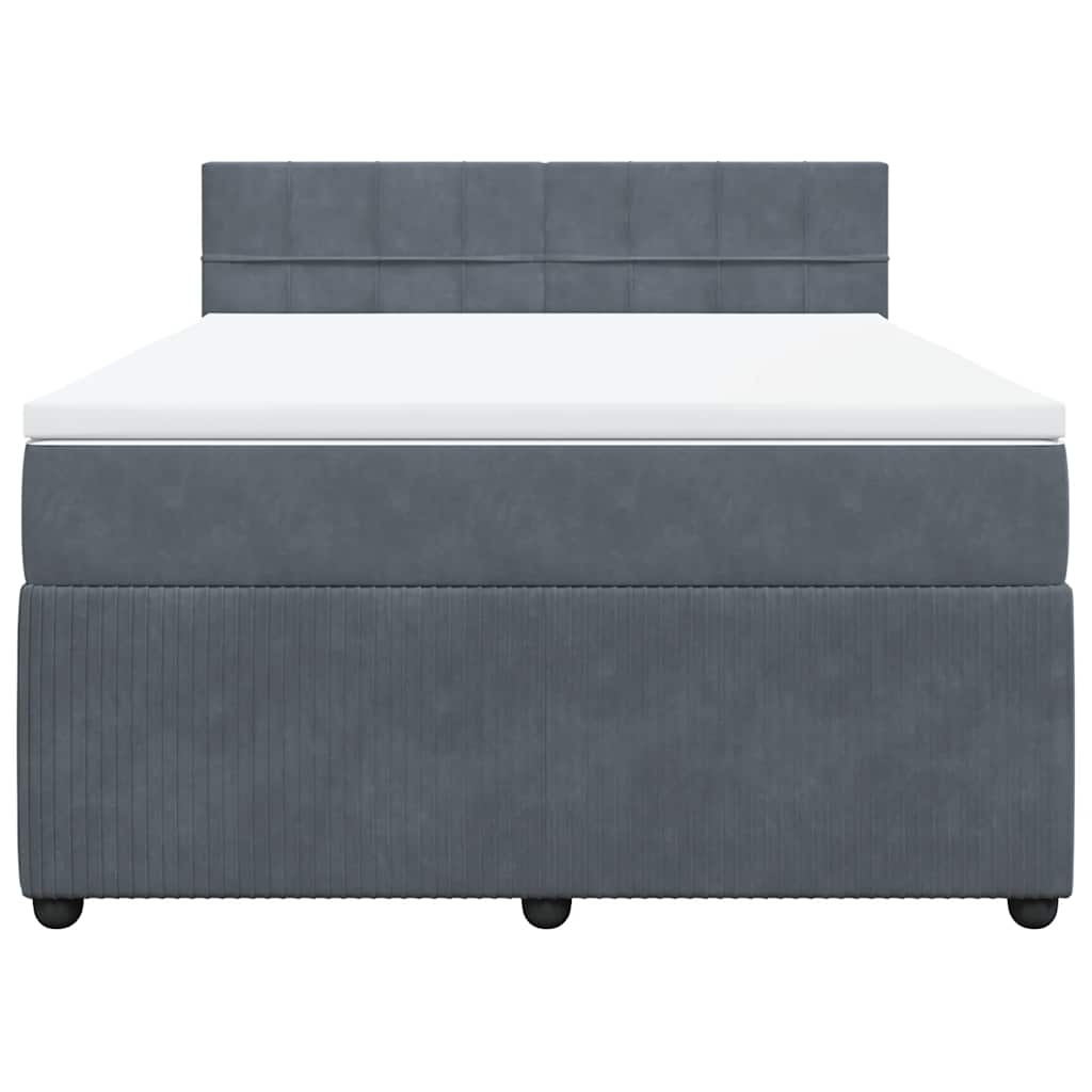 Sommier à lattes de lit et matelas Gris foncé 140x190cm Velours - XIOS