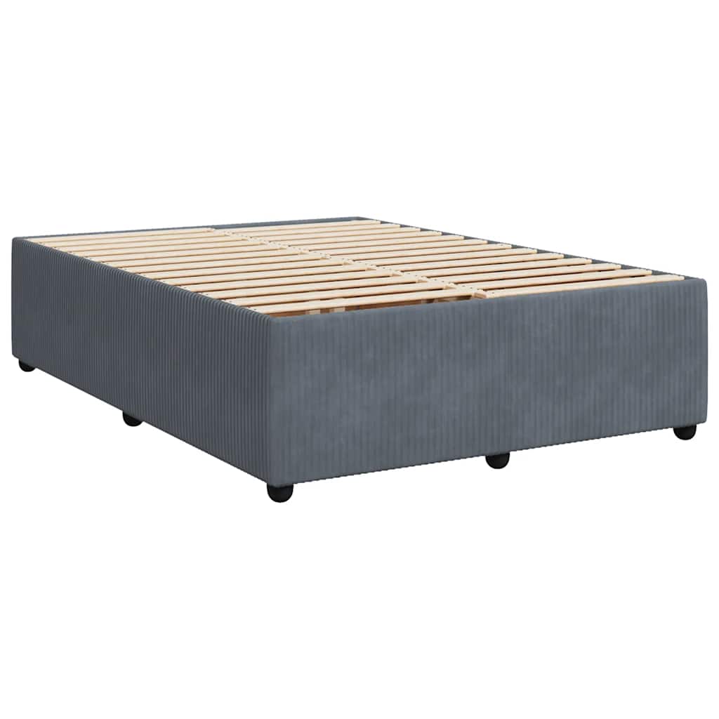 Sommier à lattes de lit et matelas Gris foncé 140x190cm Velours - XIOS