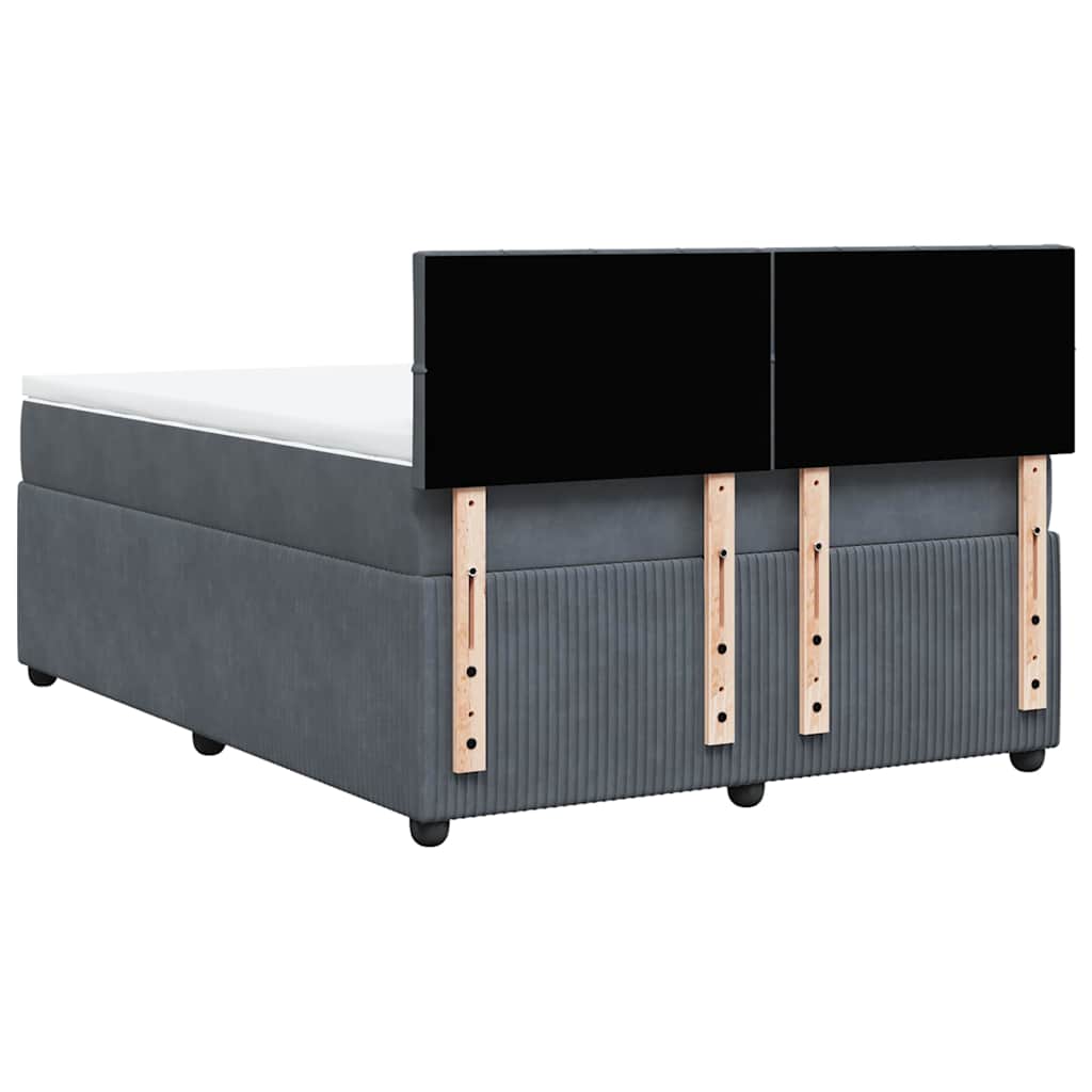 Sommier à lattes de lit et matelas Gris foncé 140x190cm Velours - XIOS