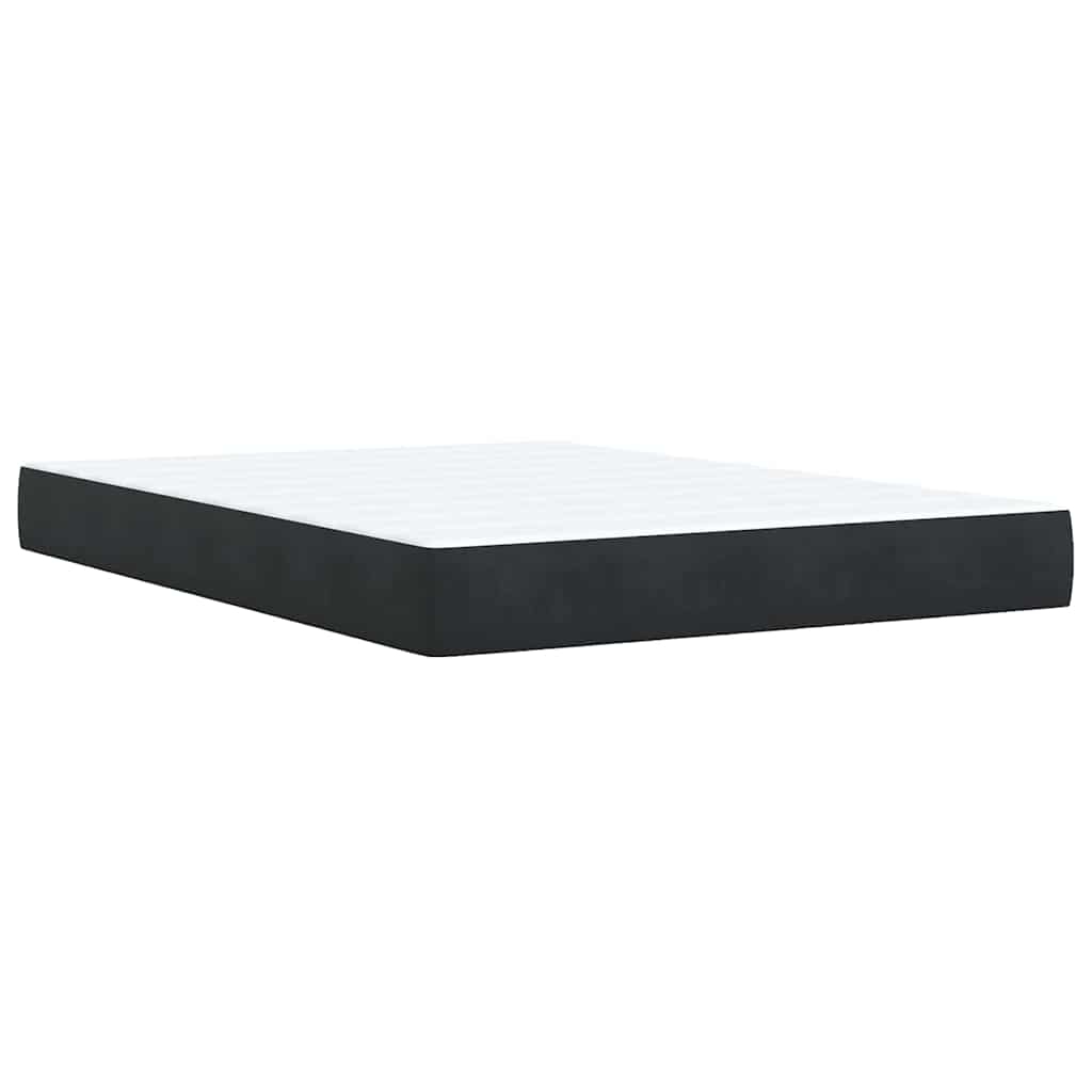 Sommier à lattes de lit avec matelas Noir 140x190 cm Velours - XIOS