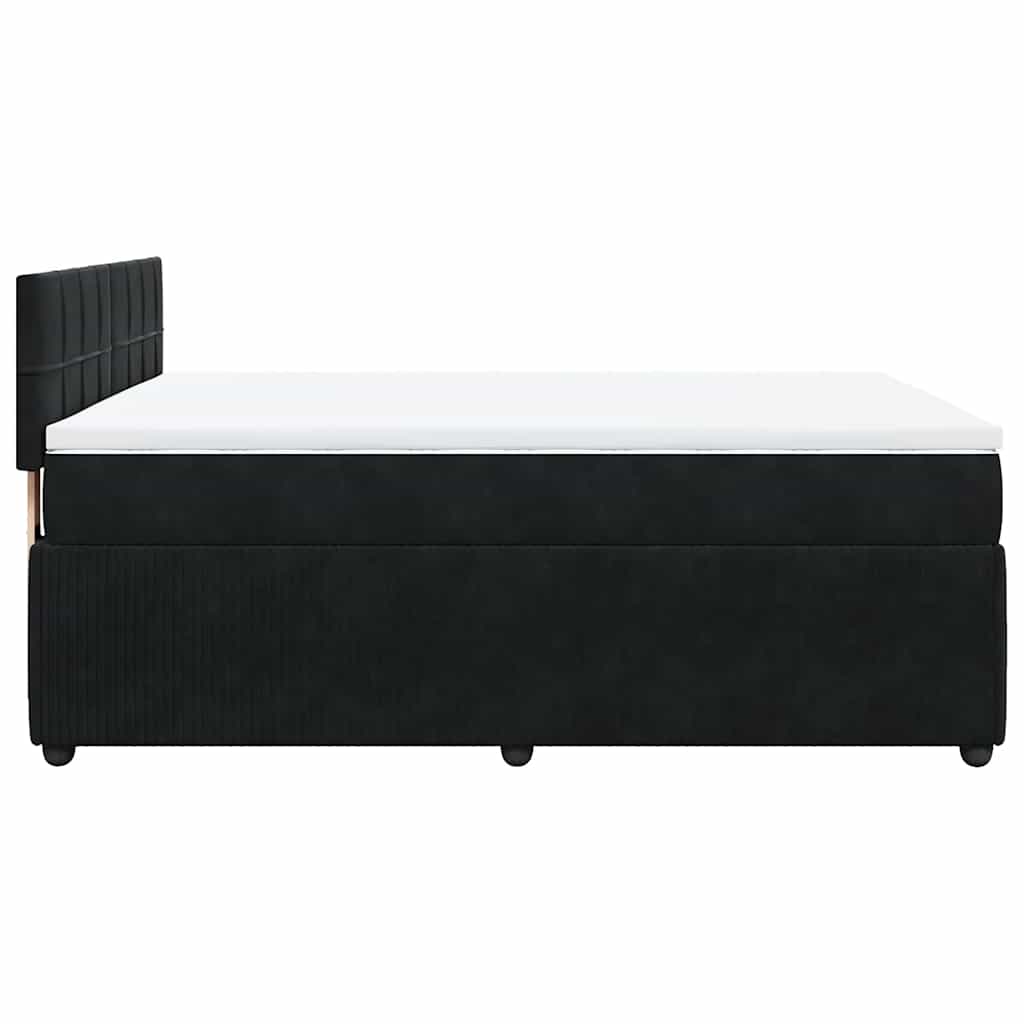 Sommier à lattes de lit avec matelas Noir 140x190 cm Velours - XIOS