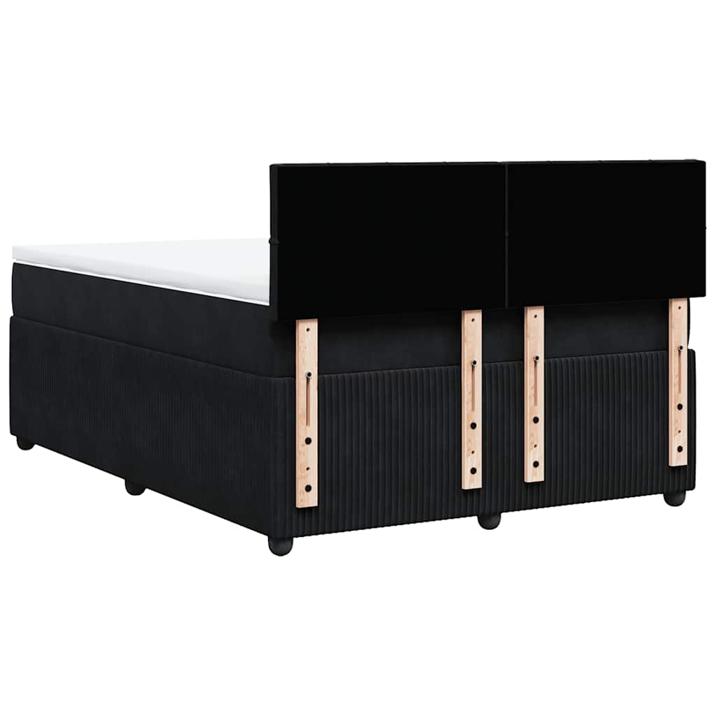 Sommier à lattes de lit avec matelas Noir 140x190 cm Velours - XIOS