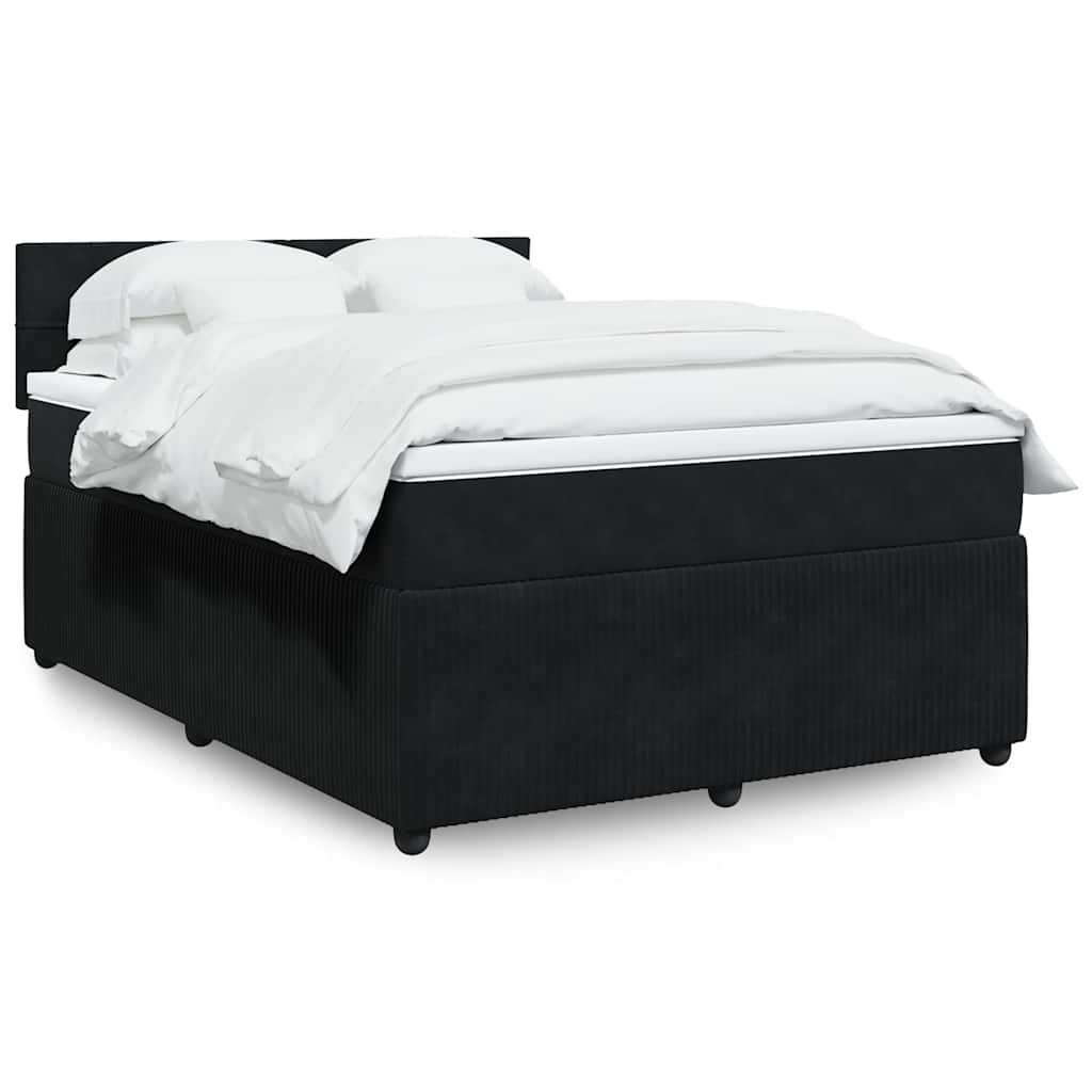 Sommier à lattes de lit avec matelas Noir 140x190 cm Velours - XIOS