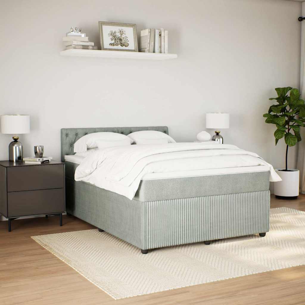 Sommier à lattes de lit et matelas Gris clair 140x190cm Velours - XIOS