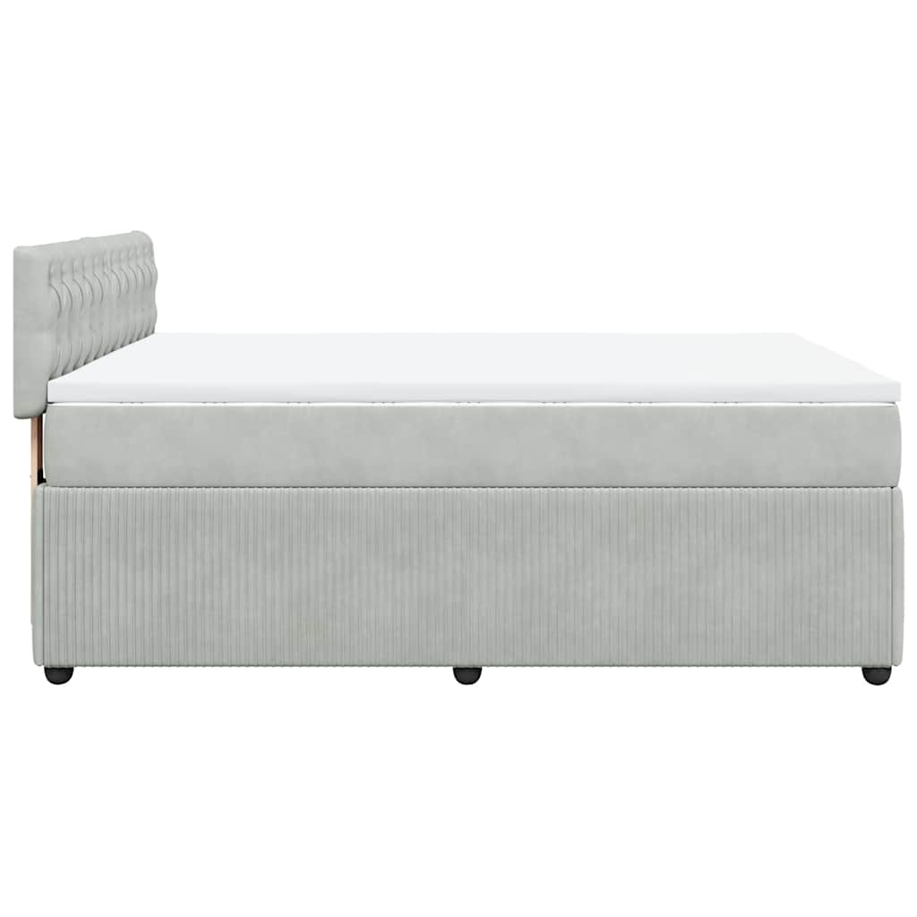 Sommier à lattes de lit et matelas Gris clair 140x190cm Velours - XIOS