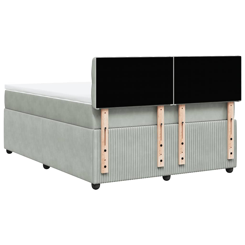 Sommier à lattes de lit et matelas Gris clair 140x190cm Velours - XIOS
