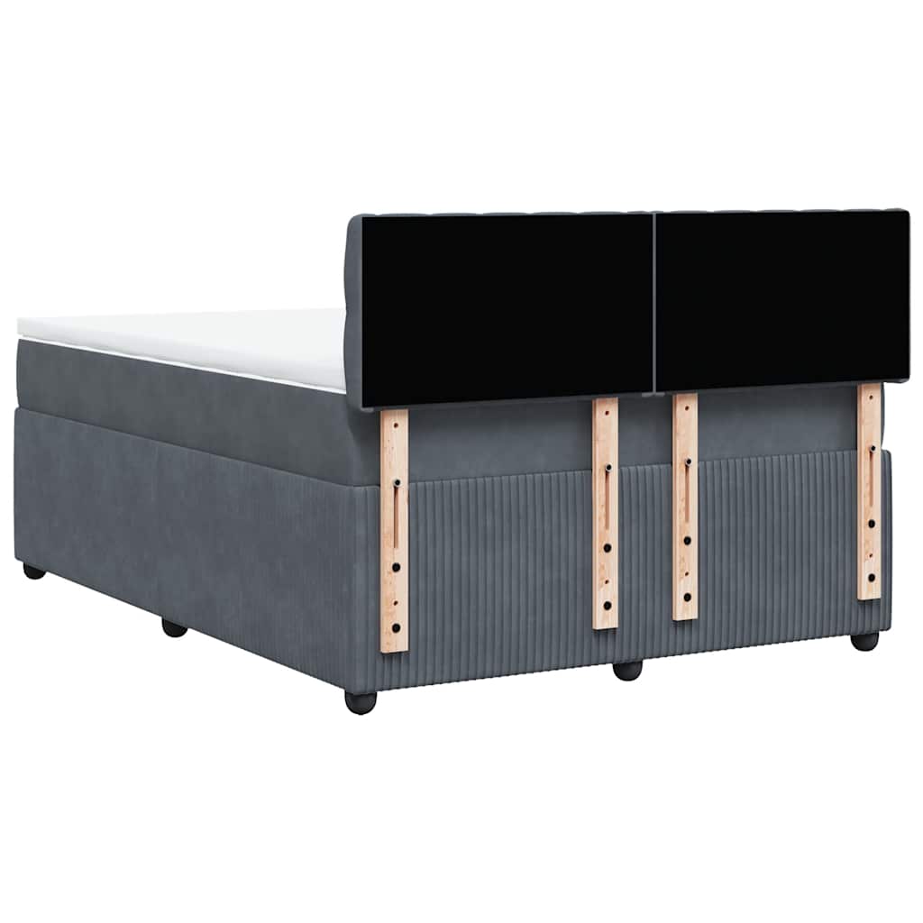 Sommier à lattes de lit et matelas Gris foncé 140x190cm Velours - XIOS